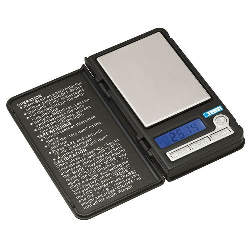 foto del prodotto fervi bilancina digitale di precisione 100 gr tascabile b031