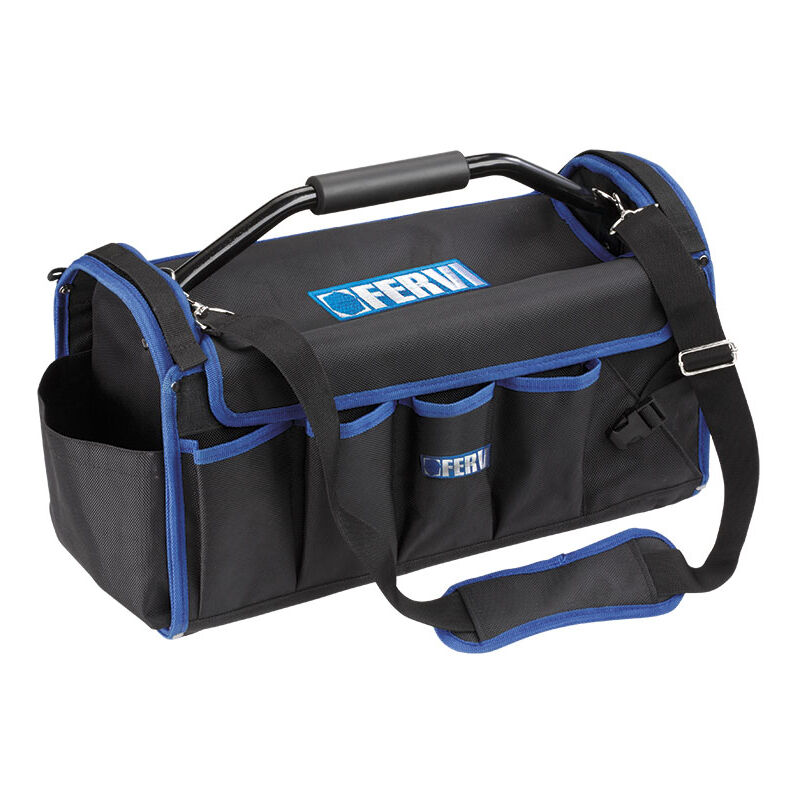 foto del prodotto fervi borsa valigia porta utensili attrezzi 48x25x22.5 cm con tracolla 0395