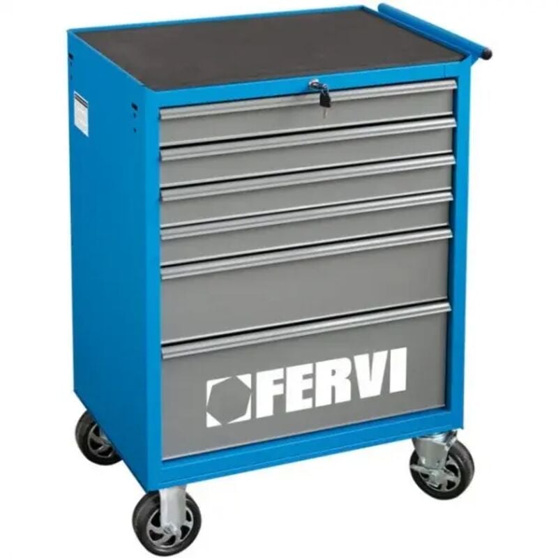 foto del prodotto fervi c900c3c cassettiera mobile 6 cassetti con assortimento 235 pz.