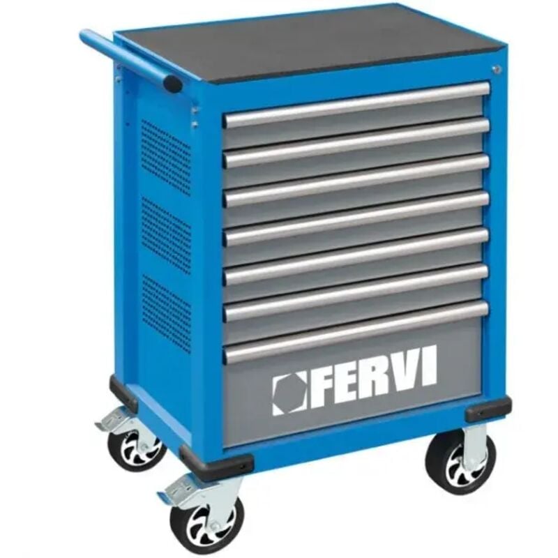 foto del prodotto fervi - c960c3c cassettiera mobile 7 cassetti con assortimento 235 pz.