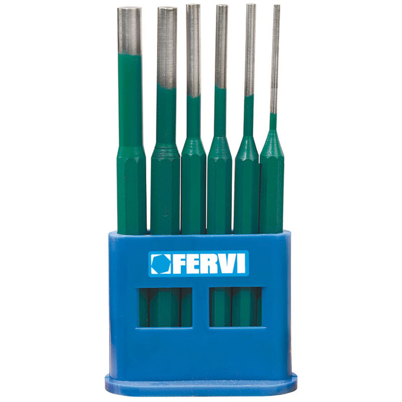 foto del prodotto fervi cacciaspine serie 6 pezzi 0126 con supporto in plastica cromo vanadio temprato crv 
