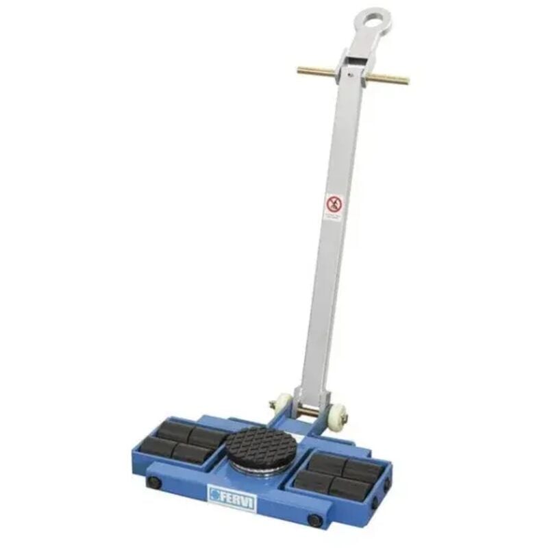 foto del prodotto fervi carrello da trasporto 0654 09l con ruote in nylon occhiello per traino portata 9 ton, portata 9 ton
