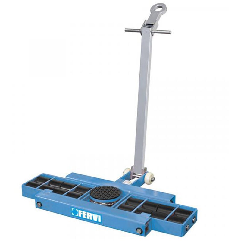 foto del prodotto fervi carrello da trasporto 0654 12l con ruote in nylon occhiello per traino portata 12 ton, portata 12 ton