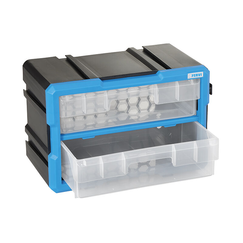 foto del prodotto fervi cassettiera modulare con 2 cassetti estraibili x officina c086 02c