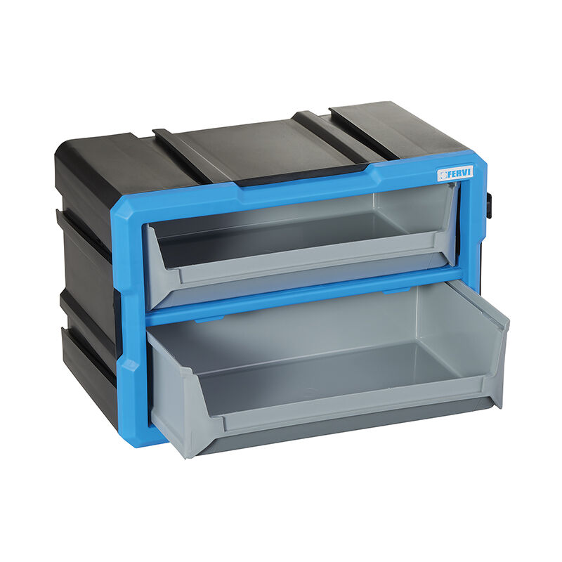 foto del prodotto fervi cassettiera modulare con 2 vassoi estraibili x officina c086 02t