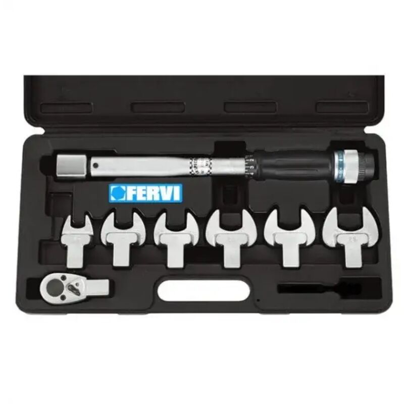 foto del prodotto fervi chiave dinamometrica professionale 15 80 nm in kit 8 pz art. 0803 s080