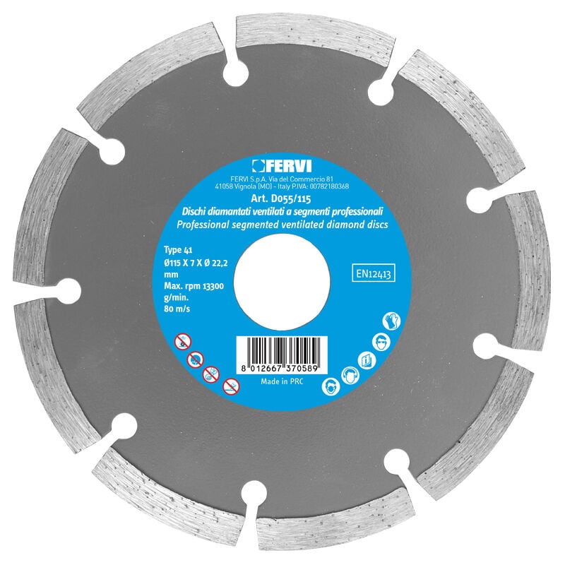 immagine 0 del prodotto fervi disco diamantato a segmenti professionali 180 mm d055 180