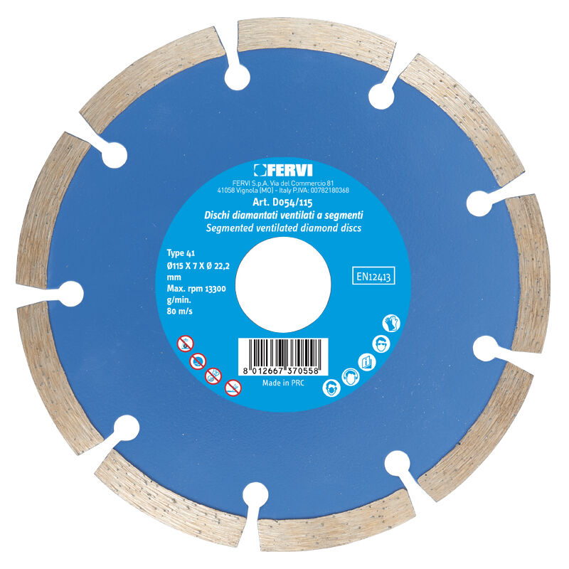 foto del prodotto fervi disco diamantato a settori per edilizia 180 mm d054 180