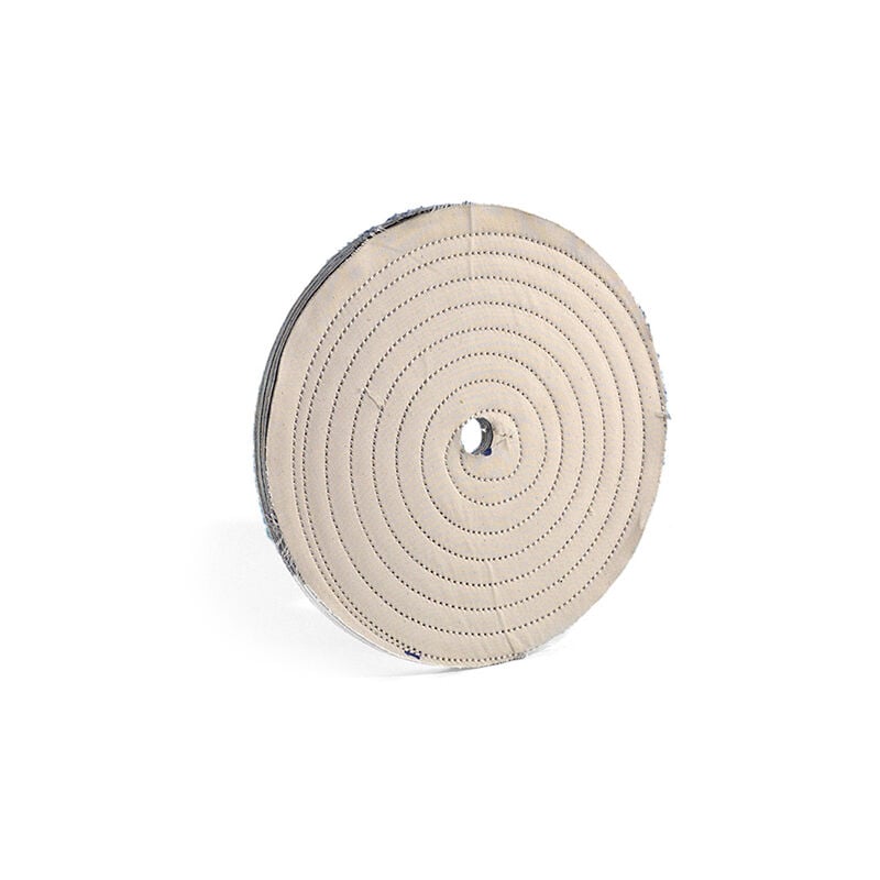 foto del prodotto fervi disco in cotone trapuntato per smerigliatrice lucidatrice da banco dct150
