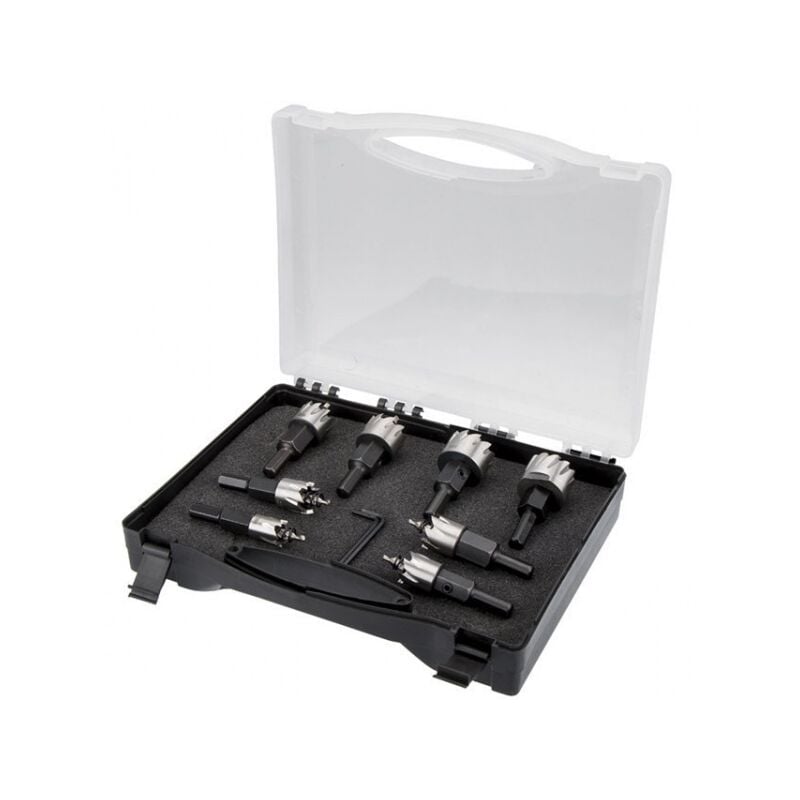 foto del prodotto fervi f015 008s set di seghe a tazza hss per metallo 8 pz.