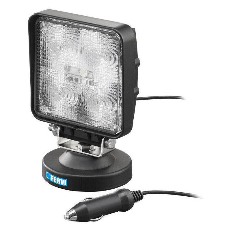 foto del prodotto fervi faro a led quadrato 12 24v con base magnetica x auto 5 x 3w 0713 15