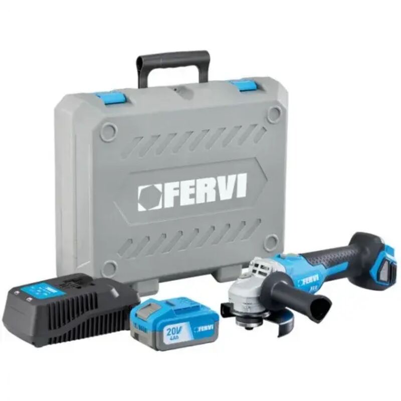 foto del prodotto fervi fb20ag3ab 14b smerigliatrice angolare 125 mm brushless a batteria 20 v