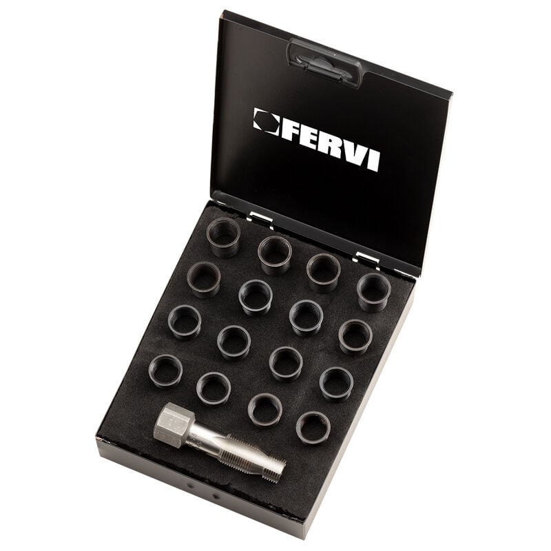 foto del prodotto fervi kit riparazione filetti per candele metrico f coil m14x1,25 e011 m140x125b