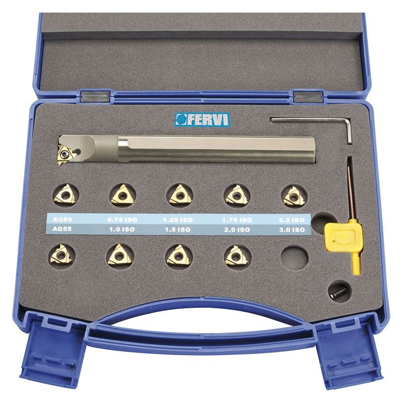 foto del prodotto fervi kit set utensile per tornio filettatura per interno 20mm kisnr