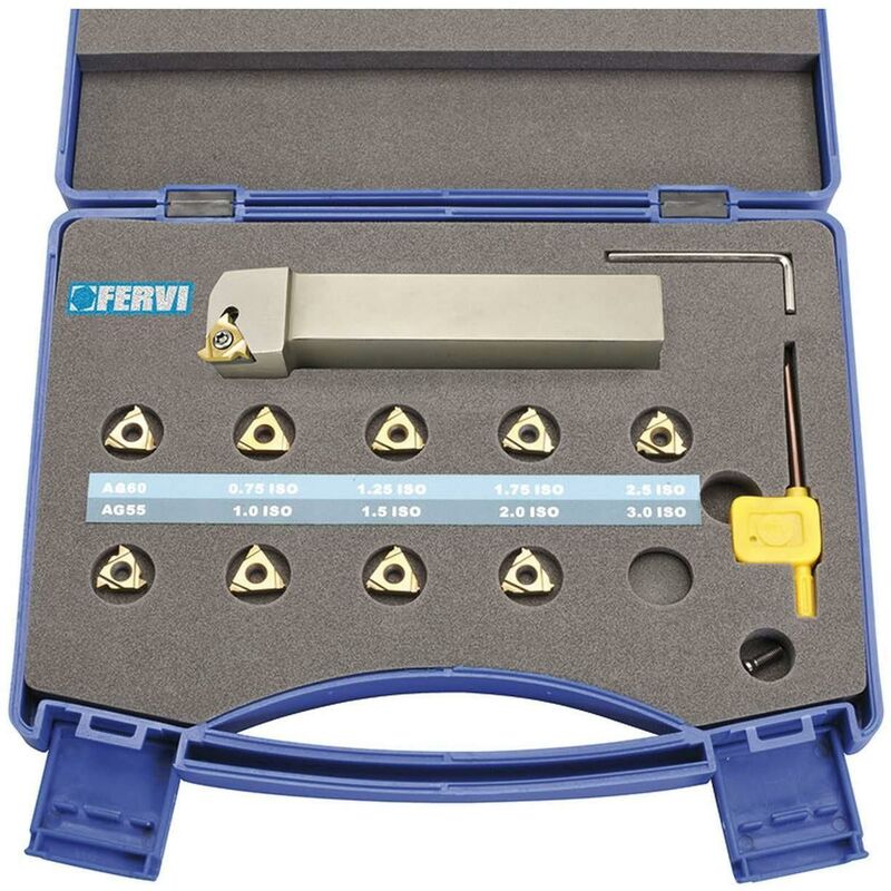foto del prodotto fervi kit utensile 25 mm filettatura x esterno x tornio metallo kiser