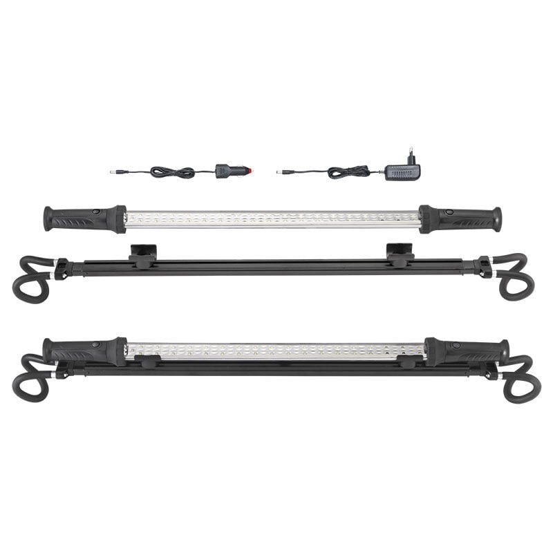 foto del prodotto fervi lampada a led per cofano motore 0840 ricaricabile magnetica con ganci estensibili