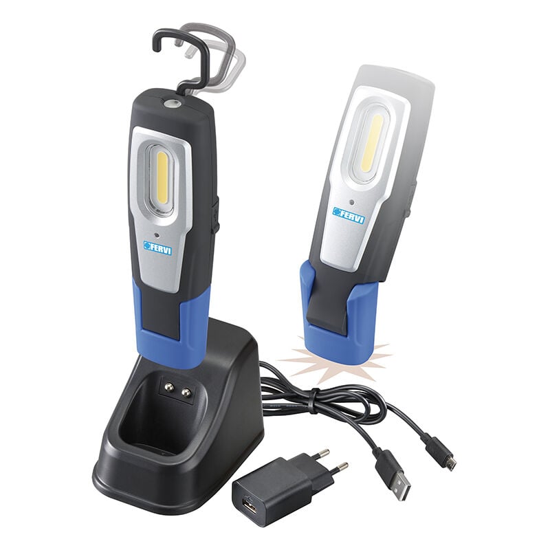 foto del prodotto fervi lampada a led ricaricabile con base magnetica 0693a