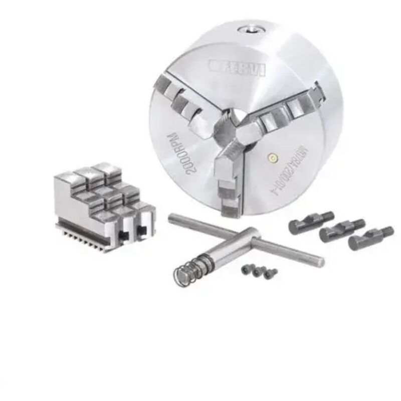 foto del prodotto fervi m078a 200 d1 4 mandrino camlock autocentrante di precisione a 3 3 griffe