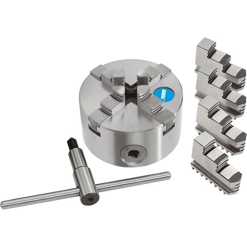 foto del prodotto fervi mandrino autocentrante 100 mm x tornio metallo griffe 4 4 m049 100