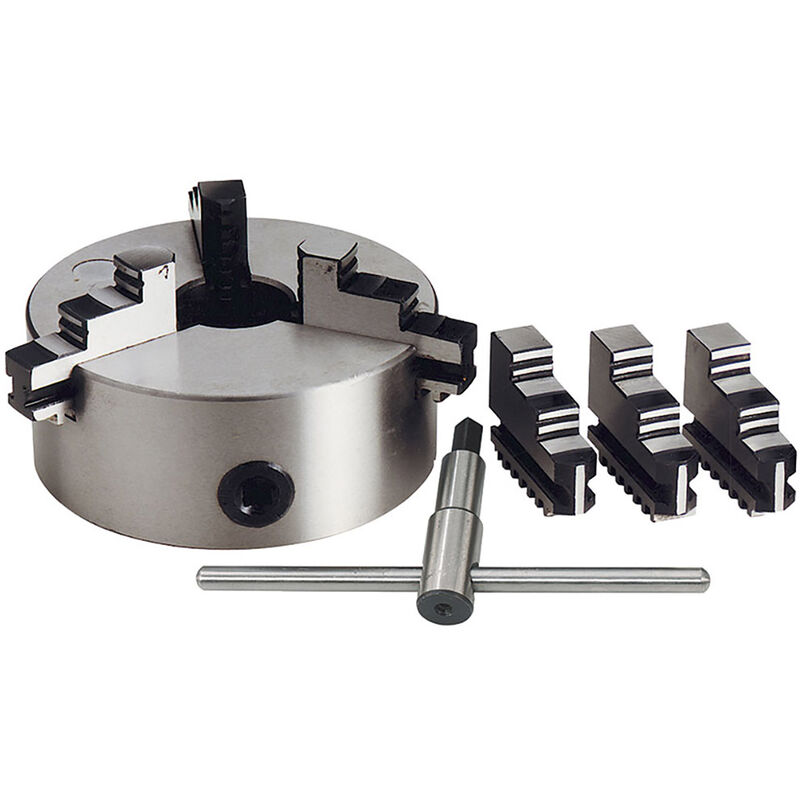 foto del prodotto fervi mandrino autocentrante di precisione m049 100 per tornio 3 3 griffe 100 mm, m049 100 diametro 100 mm