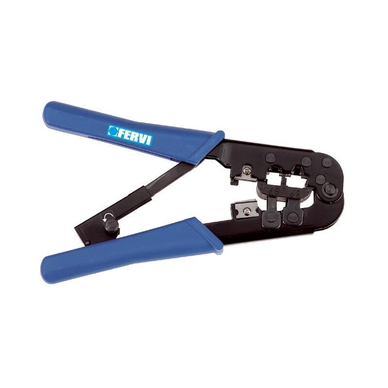foto del prodotto fervi pinza crimpatrice crimpare x connettori rete plug rj11 rj12 rj45 0628
