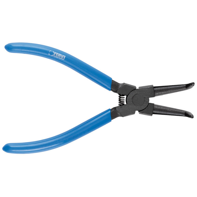 foto del prodotto fervi pinze curva 150mm per anelli elastici seeger interni 8 25 mm 0639