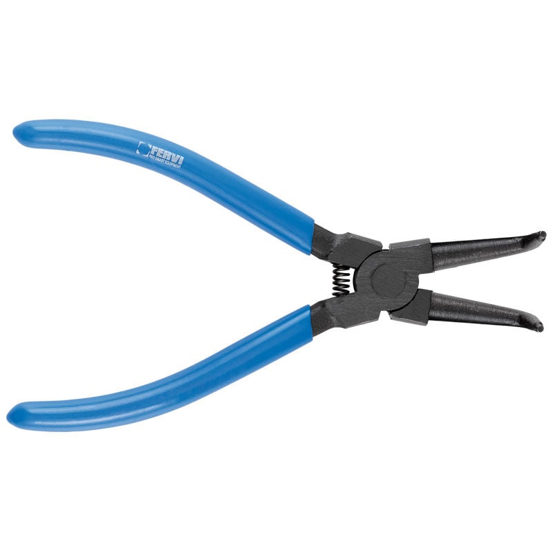 foto del prodotto fervi pinze curva 165mm per anelli elastici seeger interni 19 60 mm 0249