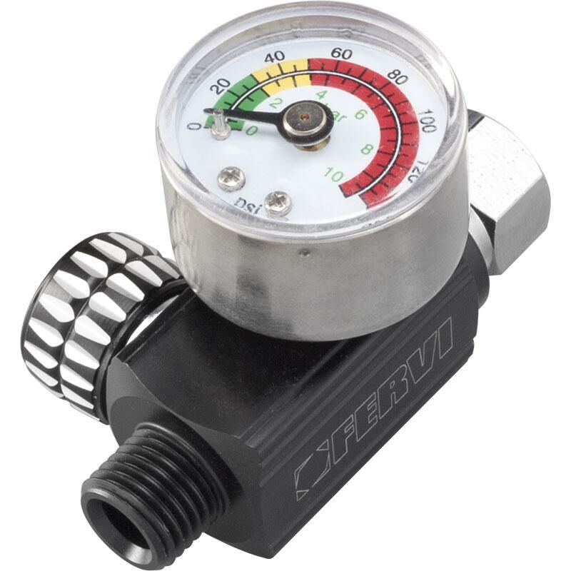 foto del prodotto fervi regolatore di pressione 0 10 bar 3 mm x utensili ad aria th500