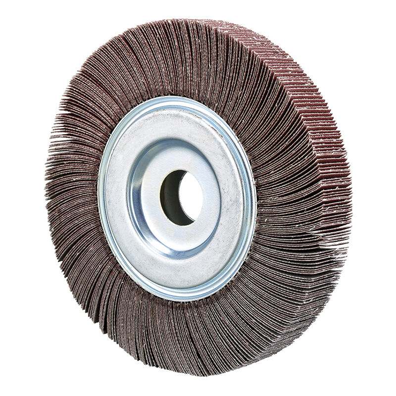 foto del prodotto fervi ruota lamellare in tela con foro 165 x 50 x 54 mm grana 40 rft165 50040
