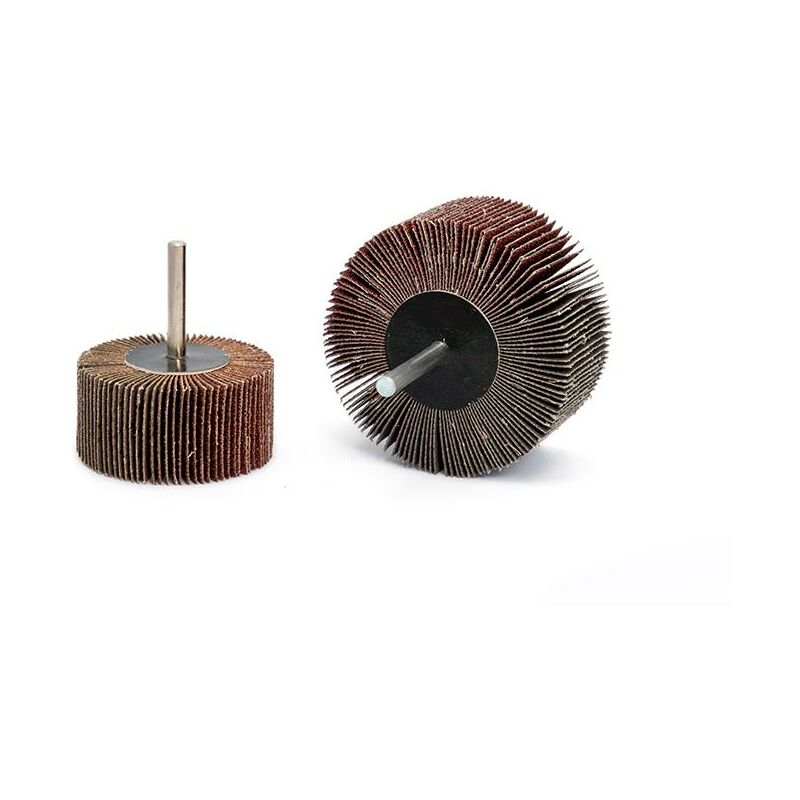 foto del prodotto fervi ruote in tela abrasiva corindone lamellari con gambo 30 x 20 x 6 mm grana 80