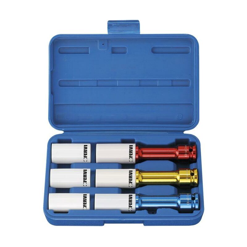 foto del prodotto fervi - serie chiavi a bussola 1/2 lunghe ad impatto 17 - 21 mm i306