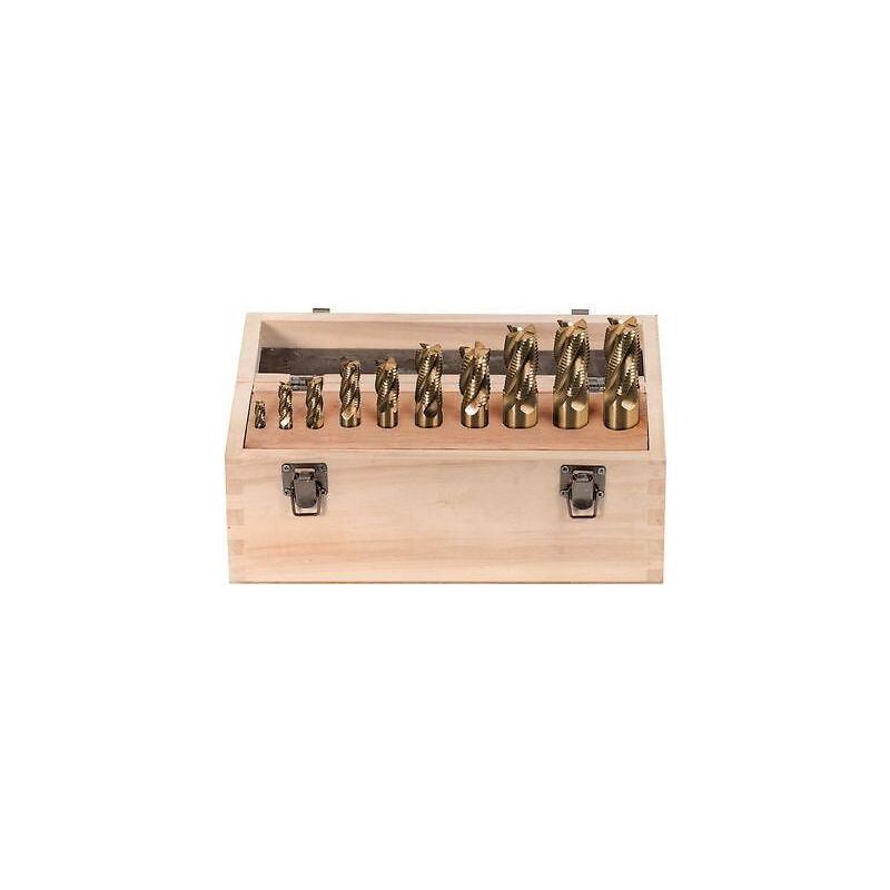 foto del prodotto fervi serie set 10 frese frontali a candela per fresare a 4 taglienti f001 10