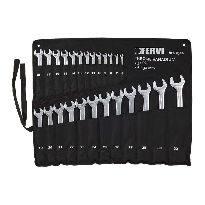 foto del prodotto fervi set 25 pz chiavi combinate satinate metriche 6 32 mm 0544