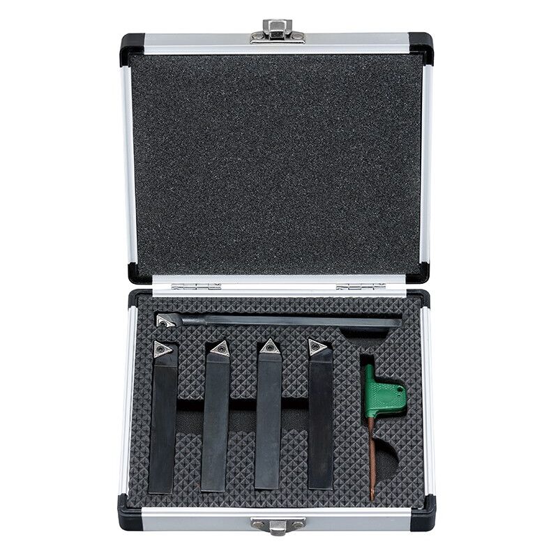 foto del prodotto fervi set 5 utensili ad inserto 10 mm per tornio metallo tornitura b007 10