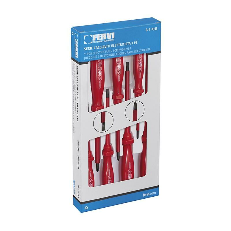 foto del prodotto fervi set 6 giraviti cacciaviti per elettricisti a taglio e croce 0355
