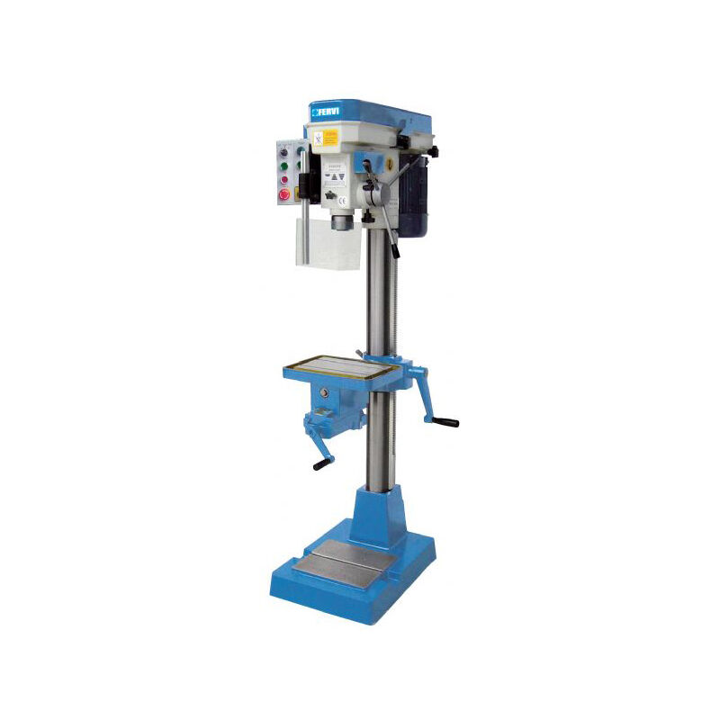 foto del prodotto fervi trapano a colonna t071 con trasmissione a cinghia 28 x 203 mm morsa da 120 mm
