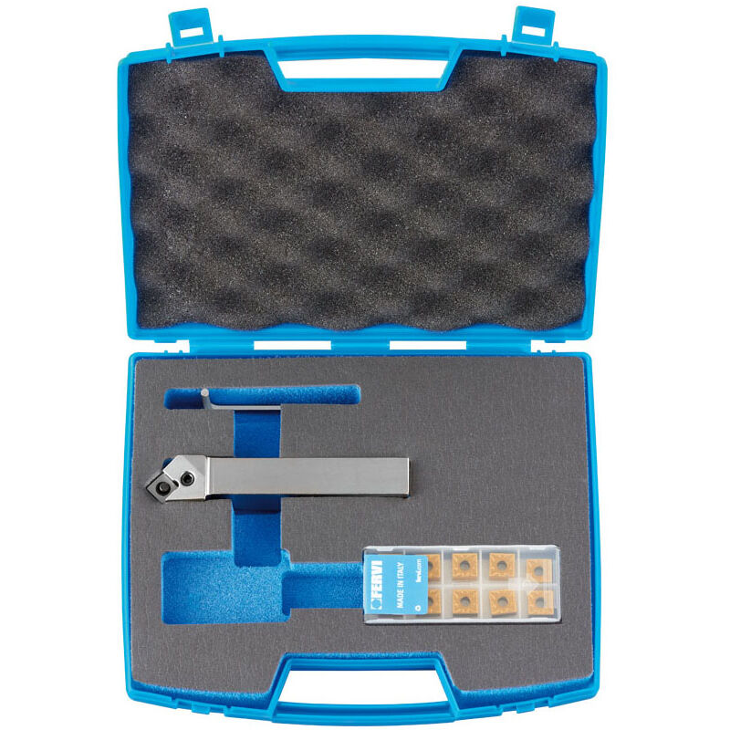 foto del prodotto fervi utensile per esterno 45 kitpssnr16 con inserti snmg120404f15 per tornio