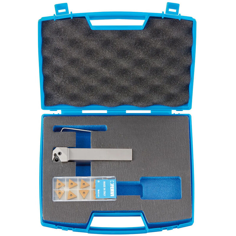 foto del prodotto fervi utensile per esterno 90 kitptgnr25 con inserti tnmg160404n per tornio