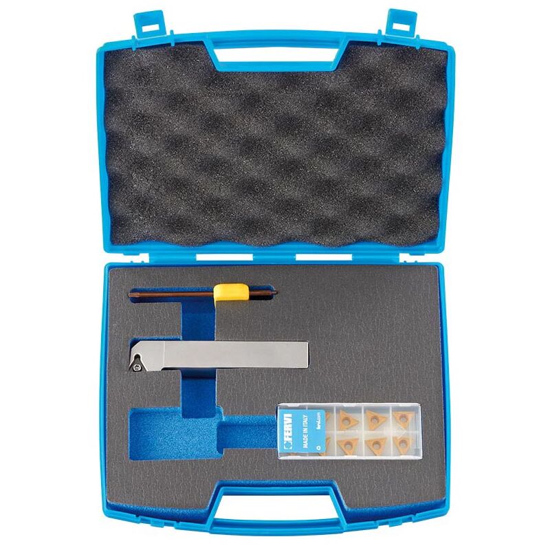 foto del prodotto fervi utensile per esterno 90 kitstgcr25 con inserti tcmt16t304n per tornio