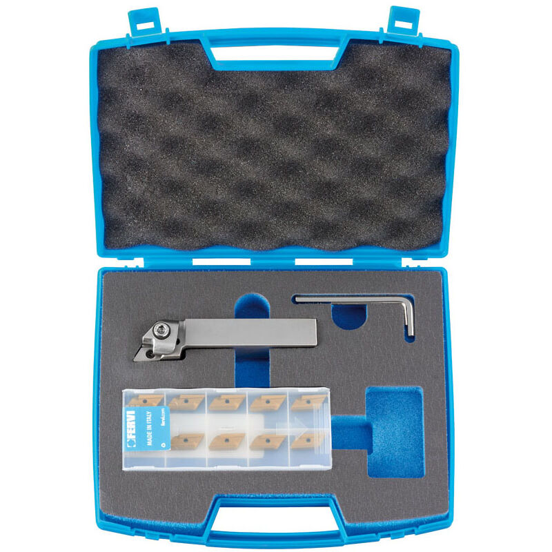 foto del prodotto fervi utensile per esterno 93 kitckj16 con inserti knux160405rn per tornio