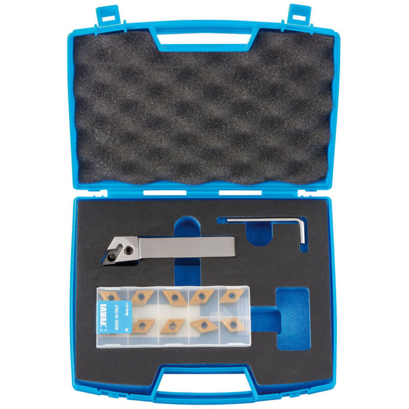 foto del prodotto fervi utensile per esterno 93 kitpdjnr20 con inserti dnmg150608n per tornio