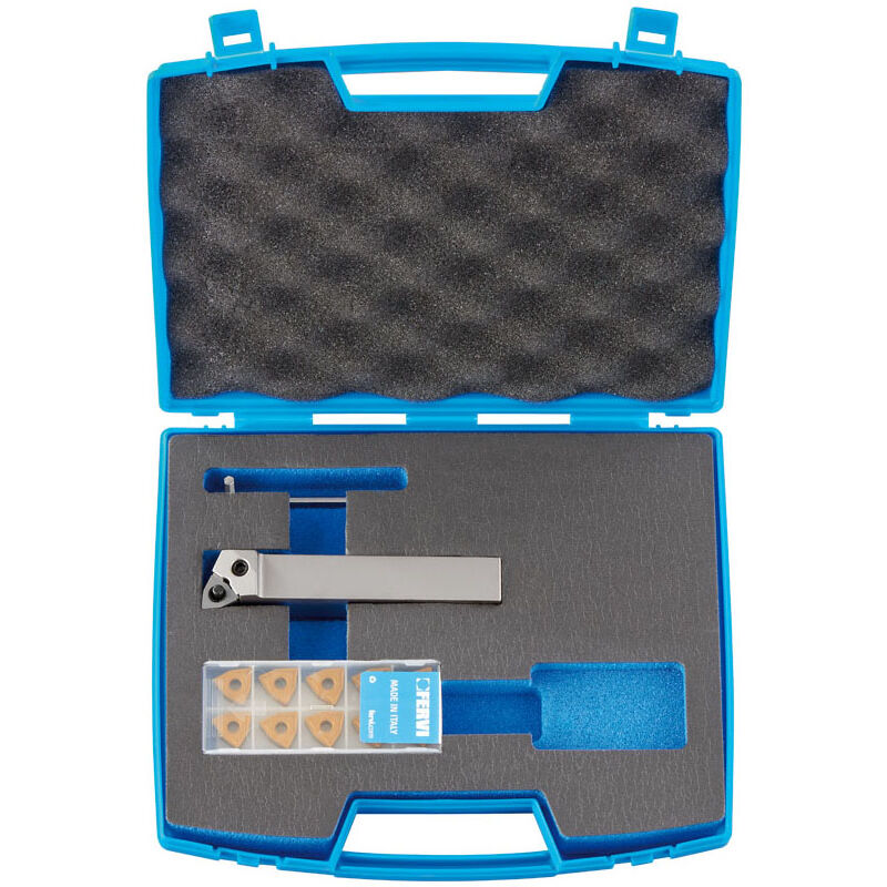 foto del prodotto fervi utensile per esterno 95 kitpwlnr25 con inserti wnmg080408n per tornio