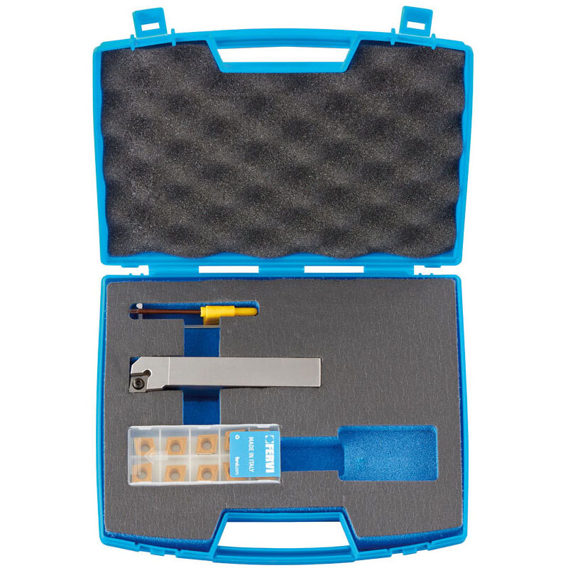 immagine 0 del prodotto fervi utensile per esterno 95 kitsclcr25e con inserti ccmt120408n per tornio