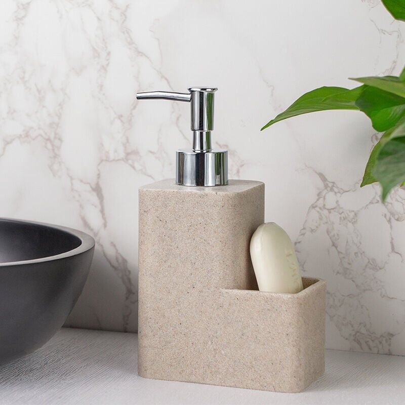 foto del prodotto festival dispenser per detersivo per piatti, dispenser per sapone, resina di alta qualit con superficie soft touch, con scomparto per spugna, 11 x
