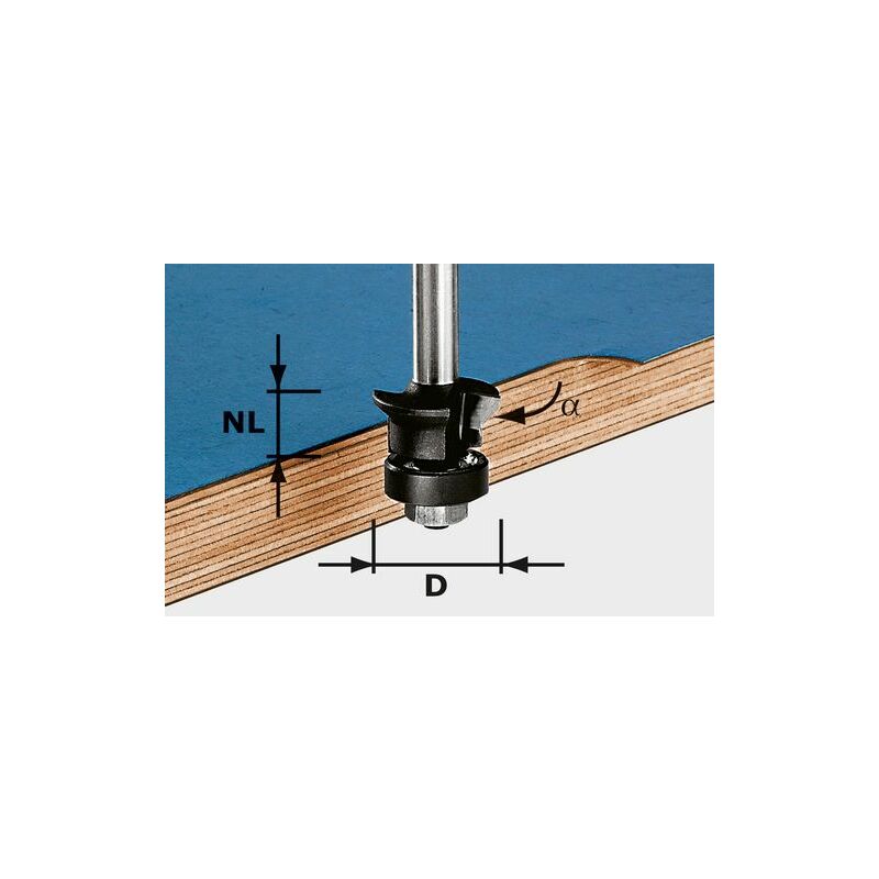 foto del prodotto festool 491026 fresa a smussare a filo hw s8 d24 0 45 