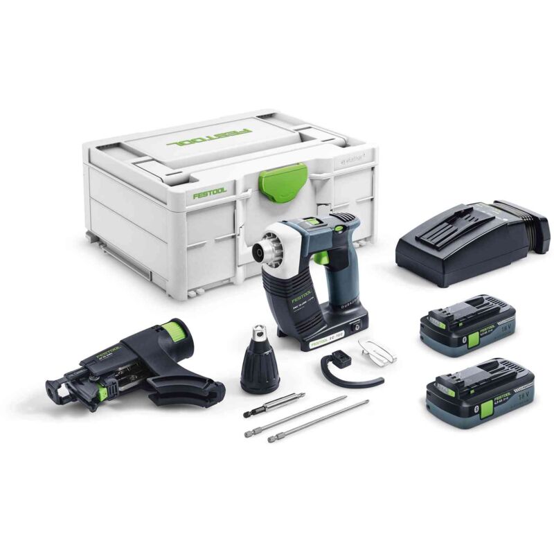 foto del prodotto festool avvitatore placo dwc 18 4500 hpc 4.0 i plus 2 batterie 4,0 ah, caricabatterie accessori 576502
