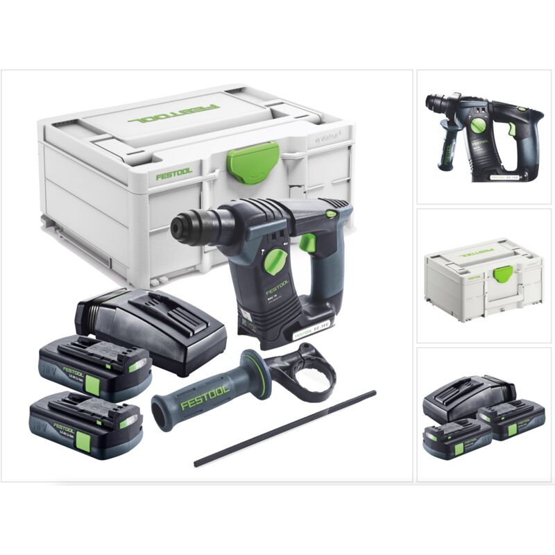 foto del prodotto festool bhc 18 basic 18 v 1,8 j sds plus brushless trapano a percussione a batteria 2x 3,0 ah batteria caricabatterie systainer