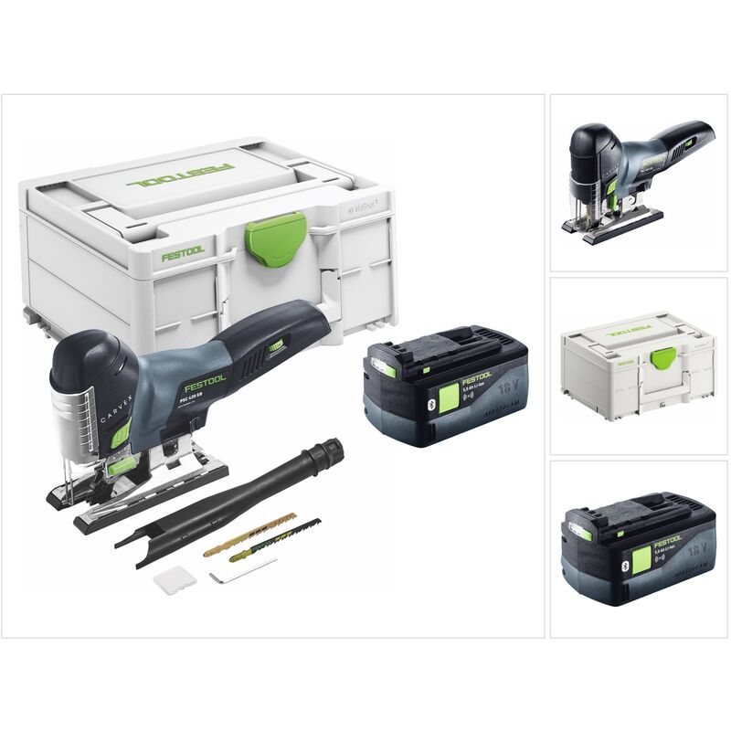 foto del prodotto festool carvex psc 420 basic seghetto alternativo a batteria 18 v 120 mm brushless 1x batteria 5,0 ah systainer senza caricabatterie