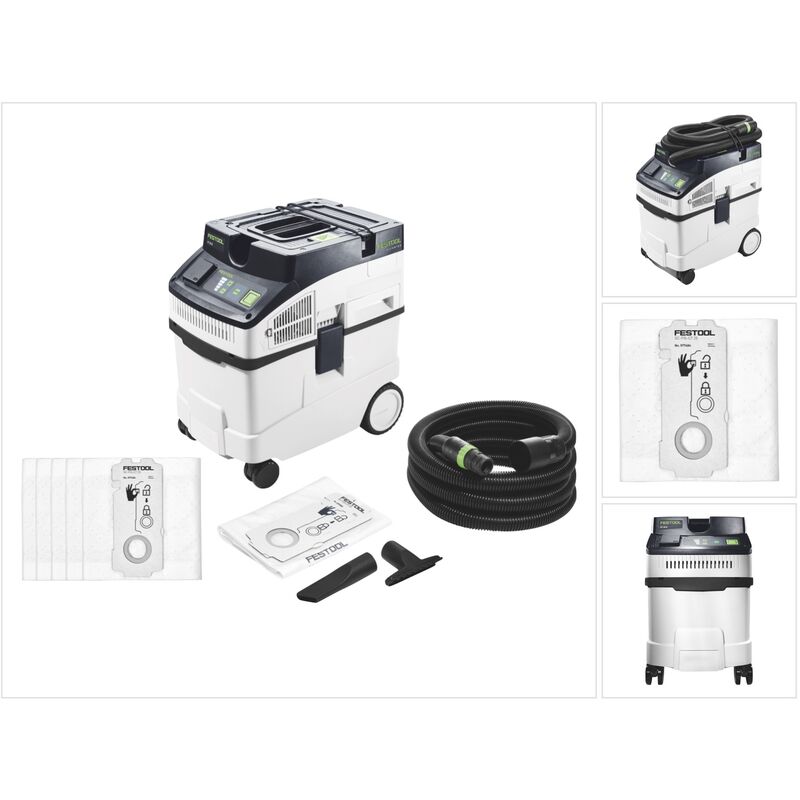 foto del prodotto festool cleantec ct 25 e aspirapolvere mobile 1200 w 25 l 577498 confezione filtri selfclean 577484 