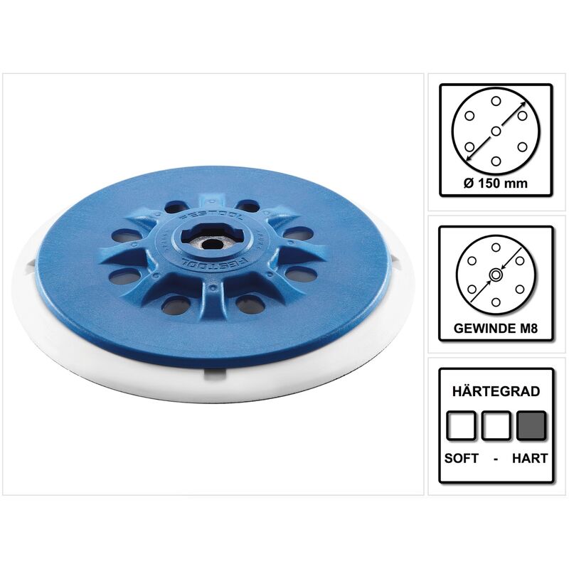 foto del prodotto festool disco abrasivo st stf d150 17 ft m8 h ht 150 mm duro 498988 
